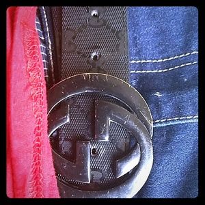 Blacked out gucci belt